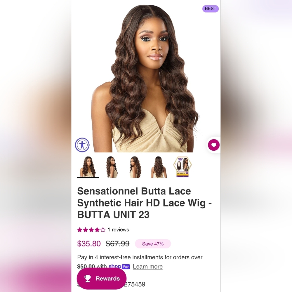 Sensationnel butta lace butta unit 23, 1B color